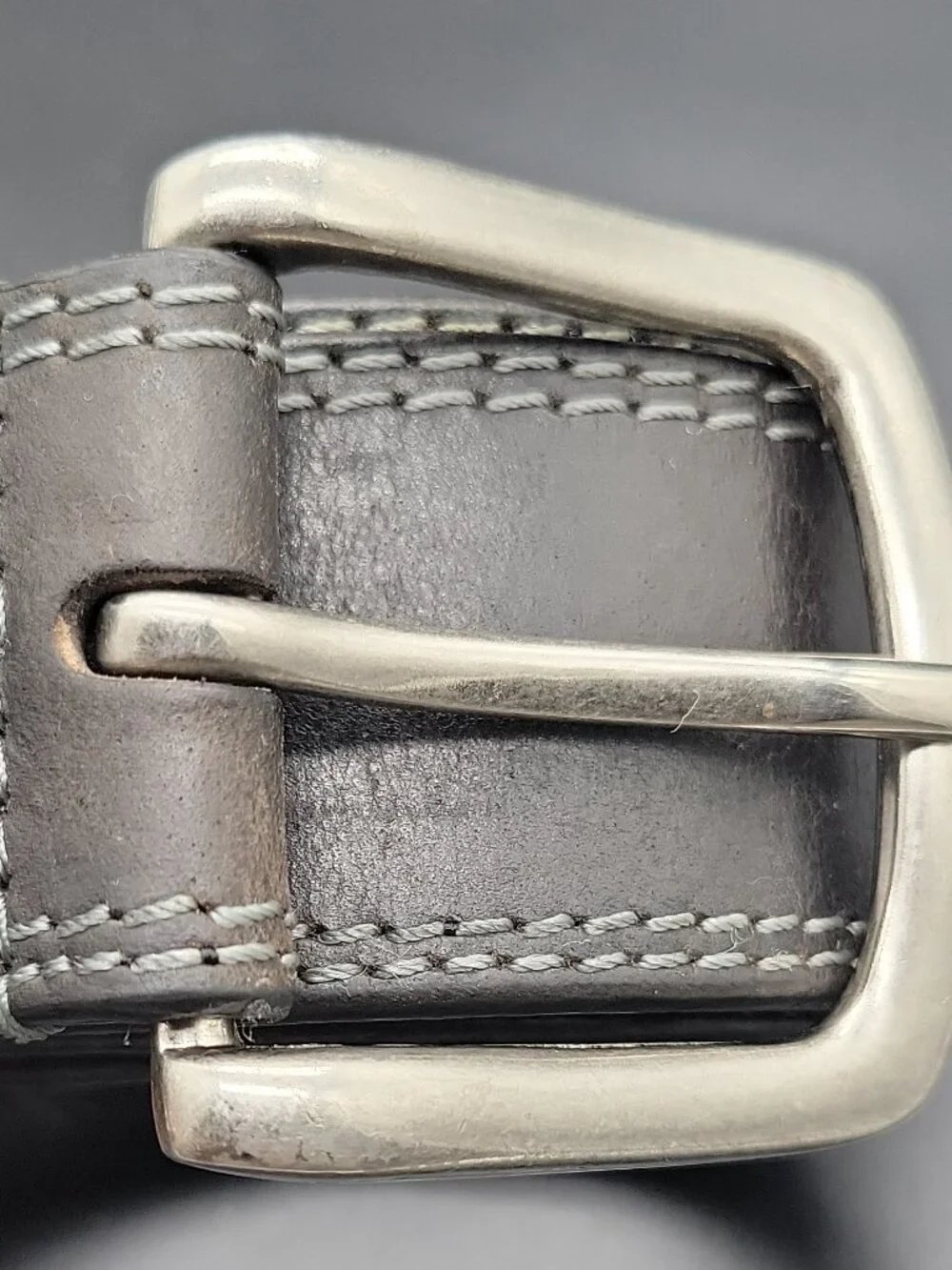 Browning Men's Black Leather Belt Adjustable Logo Silver Tone Buckle 45 1.5